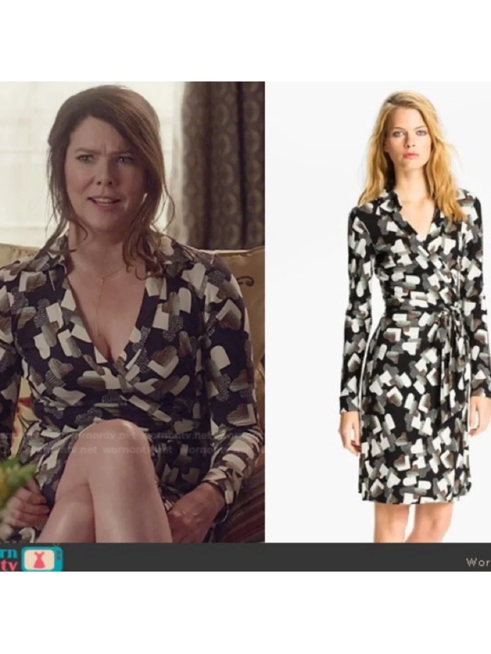 Diane Von Furstenberg 100% Silk New Jeanne 2 Dress in Grand Piano Jade Print